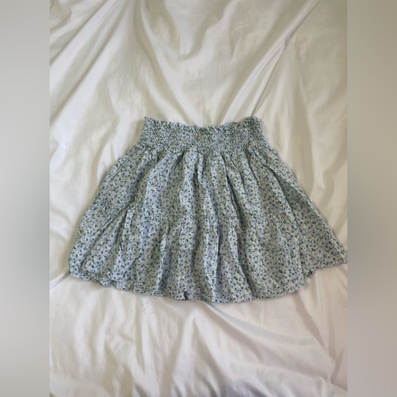 Blue Floral Flowy Skirt - Picture 2 of 2